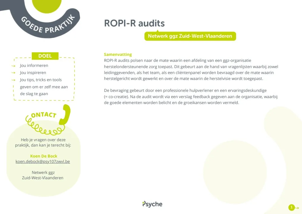 Goede praktijk: Ropi-R